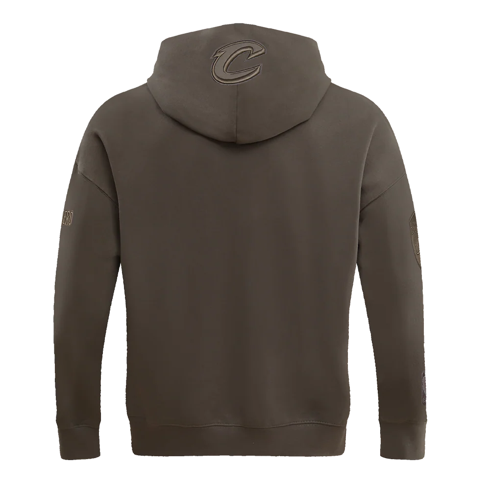 NBA CLEVELAND CAVALIERS NEUTRAL DROP SHOULDER MEN'S PULLOVER HOODIE (DARK TAUPE) - Image 6
