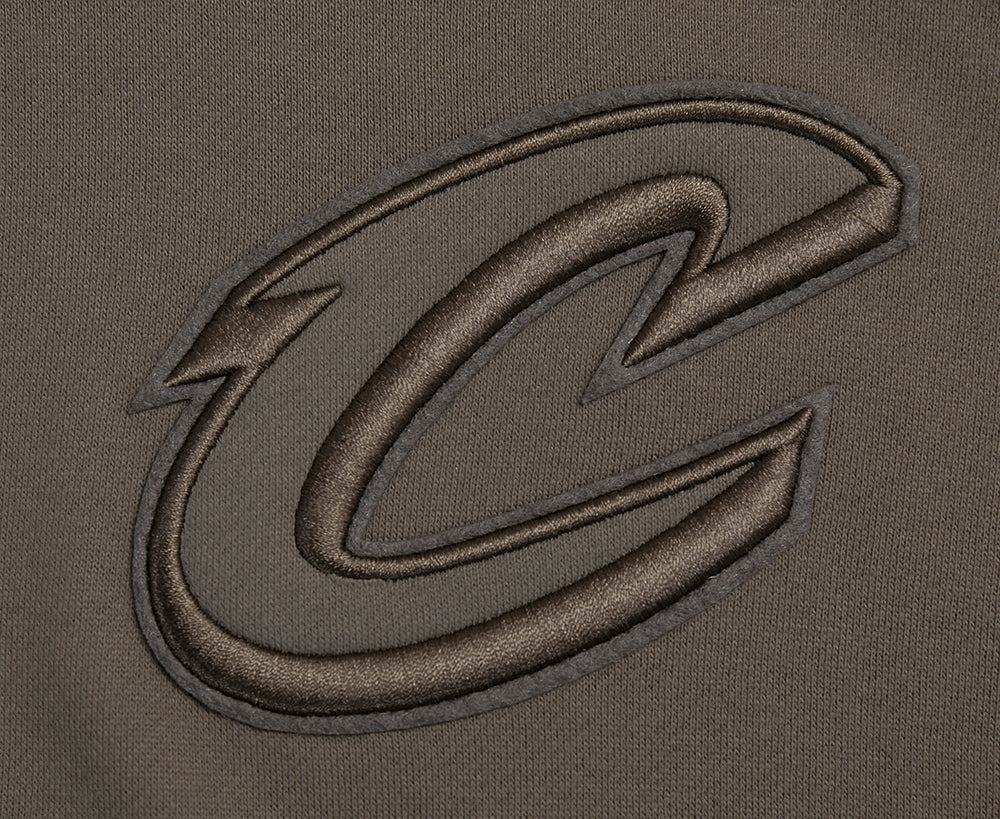 NBA CLEVELAND CAVALIERS NEUTRAL DROP SHOULDER MEN'S PULLOVER HOODIE (DARK TAUPE) - Image 8