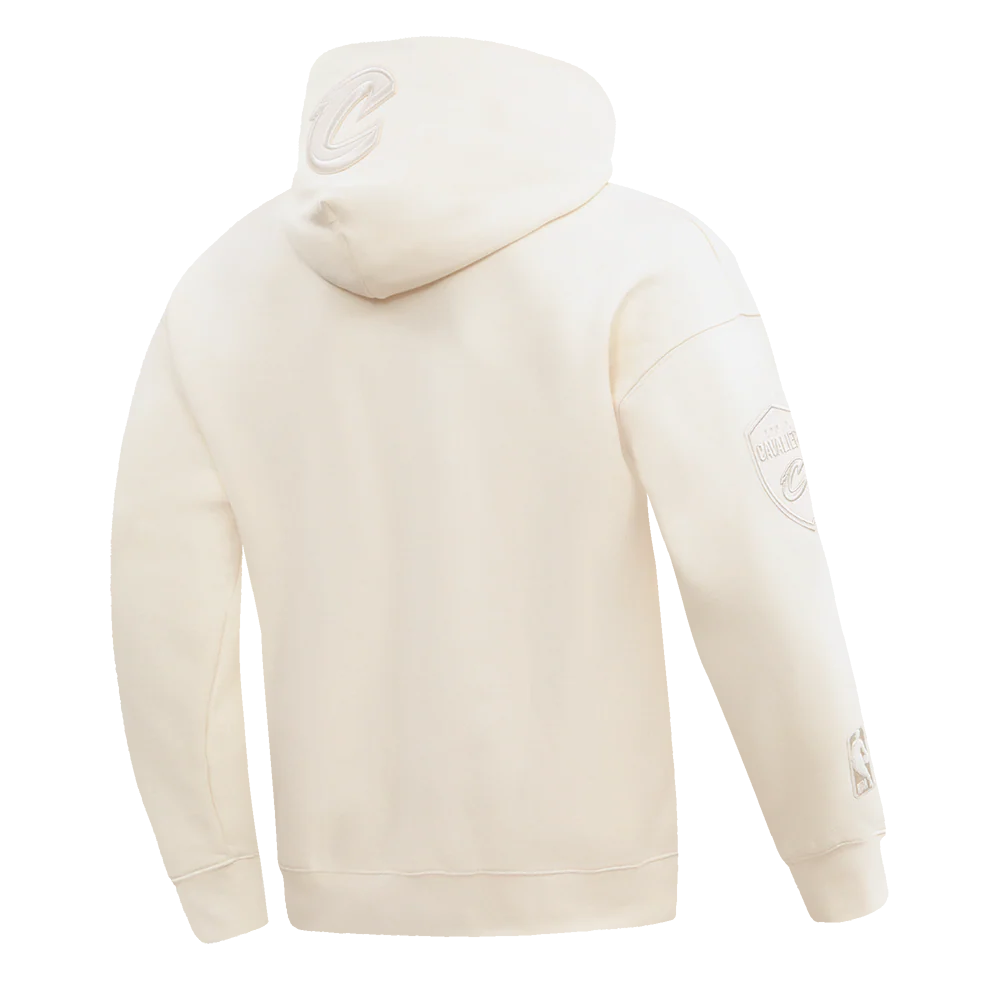 NBA CLEVELAND CAVALIERS NEUTRAL DROP SHOULDER MEN'S PULLOVER HOODIE (EGGSHELL) - Image 3