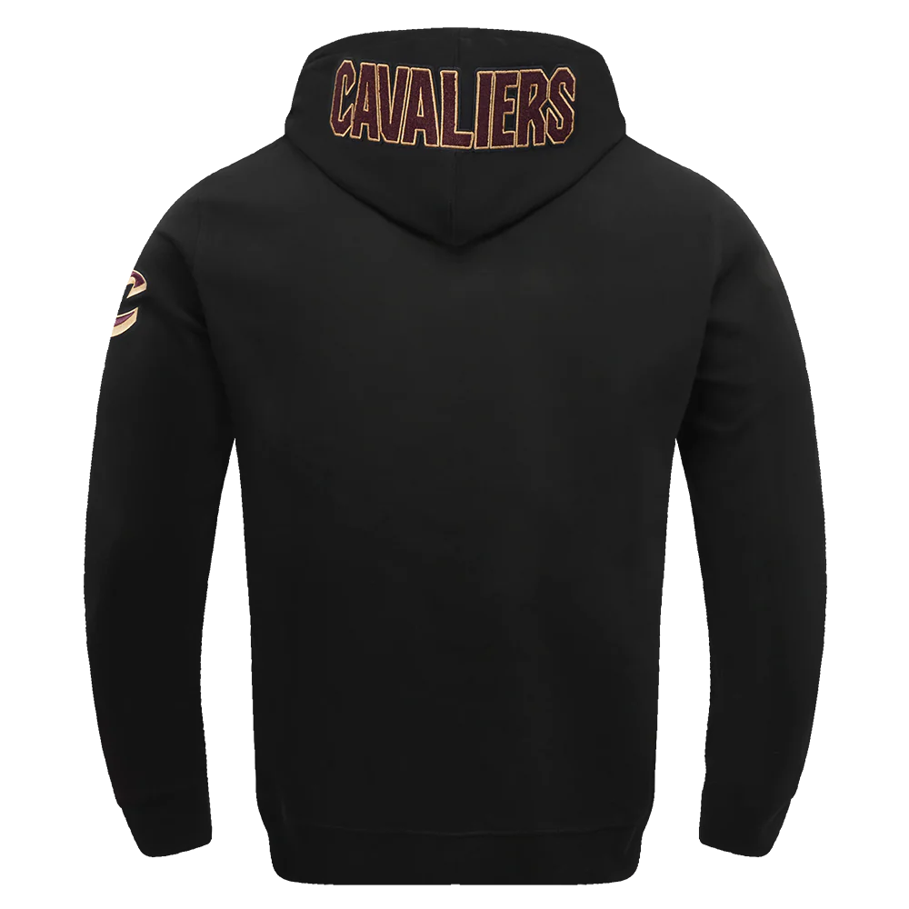NBA CLEVELAND CAVALIERS CLASSIC CHENILLE MEN'S DOUBLE KNIT PULLOVER HOODIE (BLACK) - Image 7