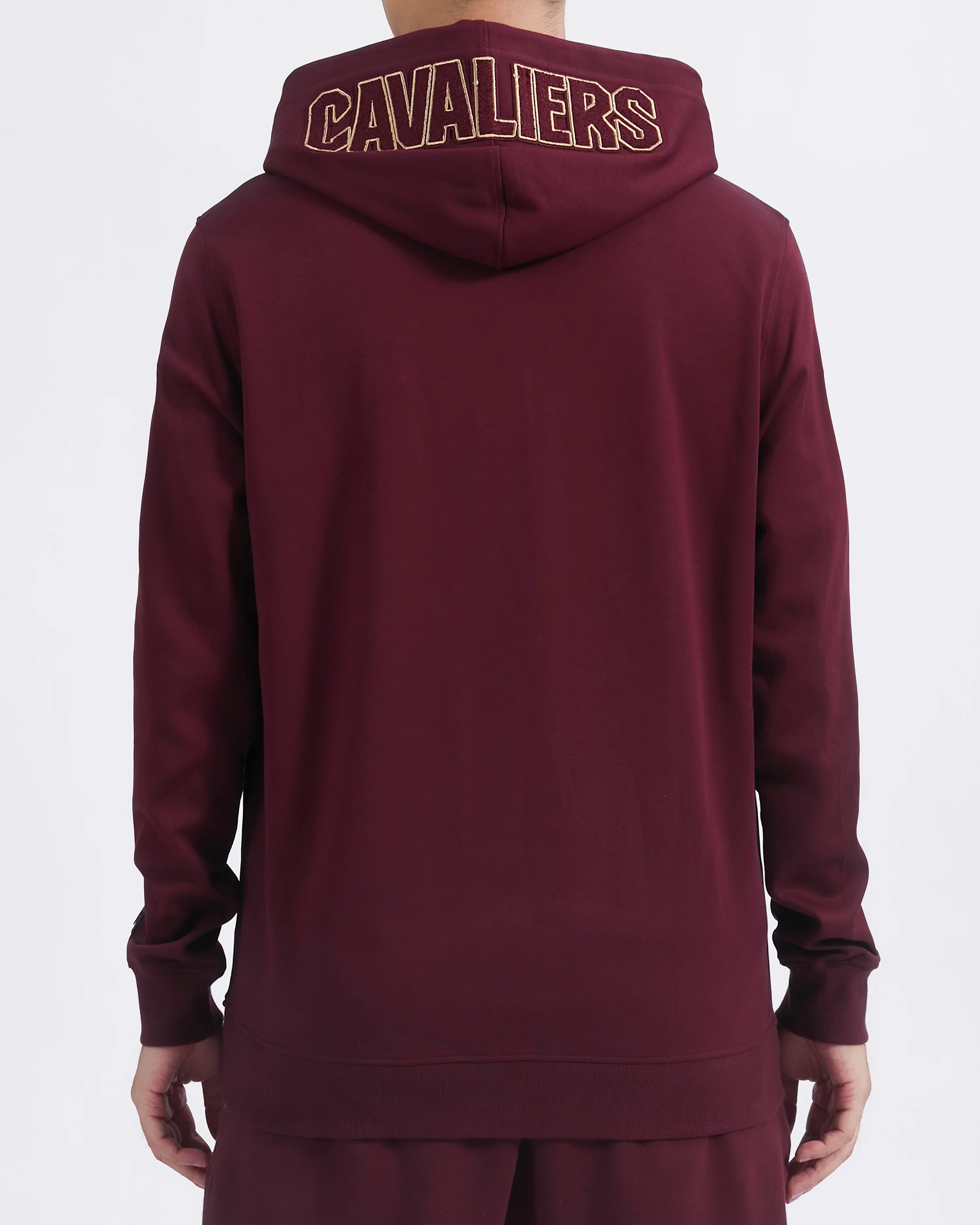 NBA CLEVELAND CAVALIERS CLASSIC CHENILLE MEN'S DOUBLE KNIT PULLOVER HOODIE (WINE) - Image 3