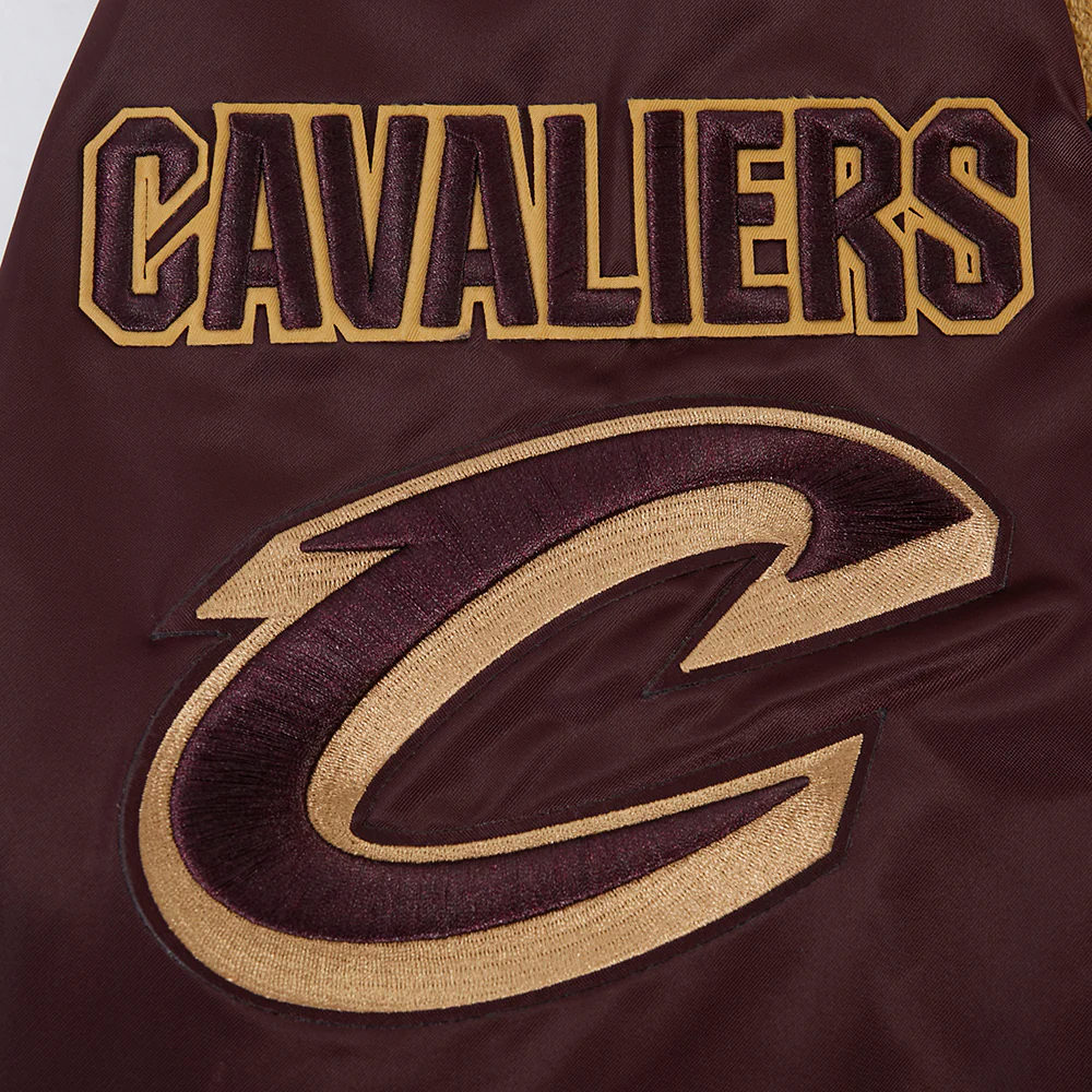 NBA CLEVELAND CAVALIERS MASHUP MEN'S RIB SATIN JACKET (WINE) - Image 8