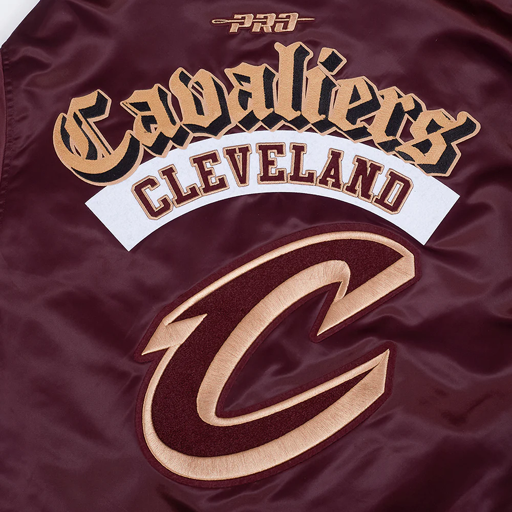 CLEVELAND CAVALIERS BEST OF MEN'S RIB SATIN JACKET (WINE) - Image 9