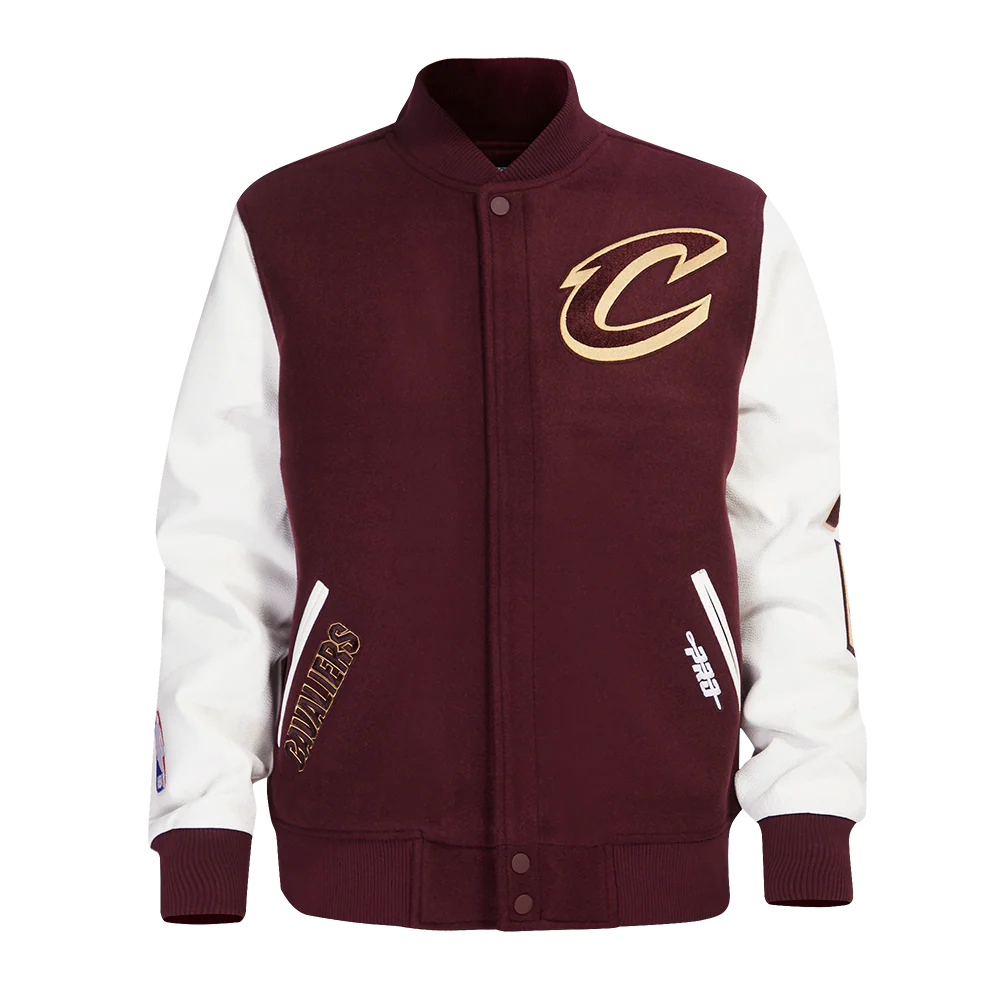 CLEVELAND CAVALIERS CLASSIC MEN'S WOOL VARSITY JACKET (WINE/WHITE)