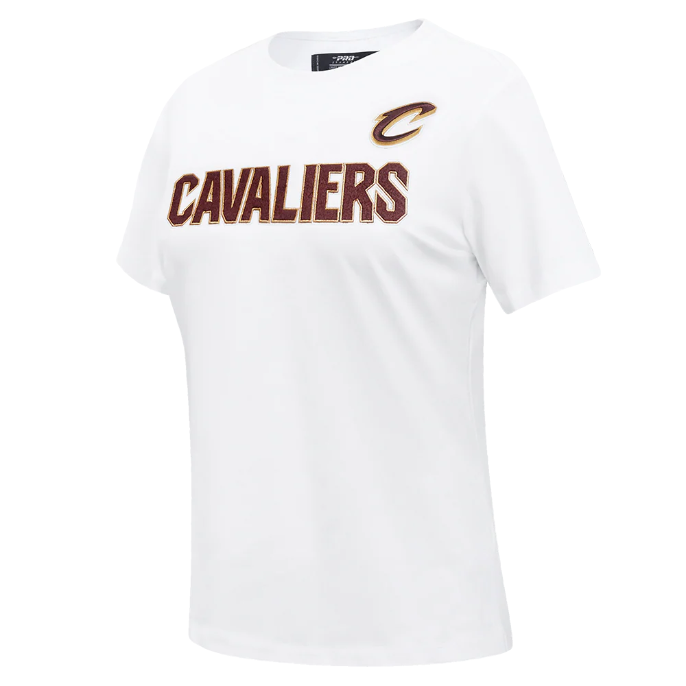 NBA CLEVELAND CAVALIERS CLASSIC SHORT SLEEVE WOMEN'S SINGLE JERSEY SLIM FIT TEE (WHITE) - Image 2