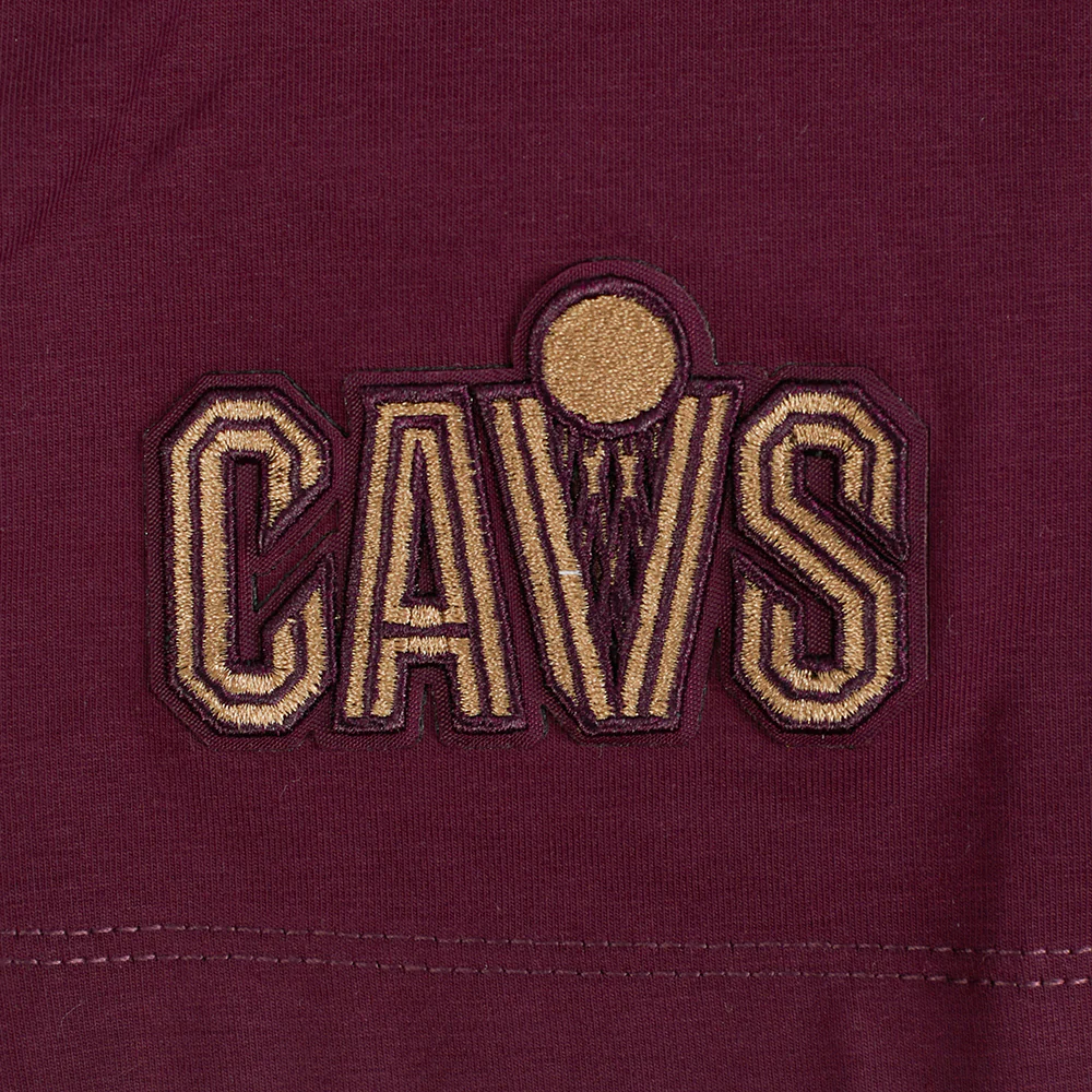 NBA CLEVELAND CAVALIERS OLD ENGLISH WOMEN'S SJ BOXY TEE (WINE) - Image 5