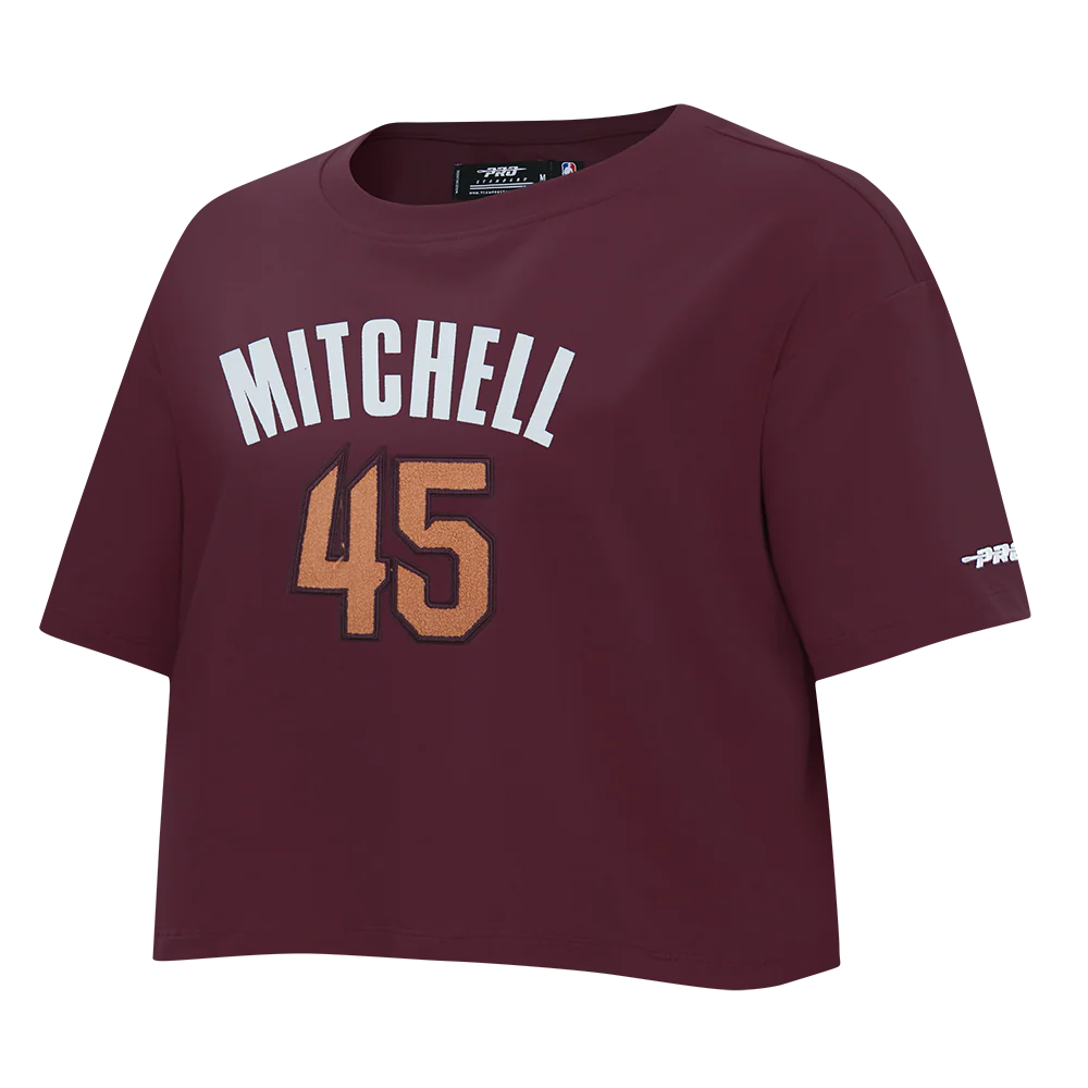NBA CLEVELAND CAVALIERS DONOVAN MITCHELL #45 CLASSIC PNN WOMEN'S SJ BO (WINE) - Image 2