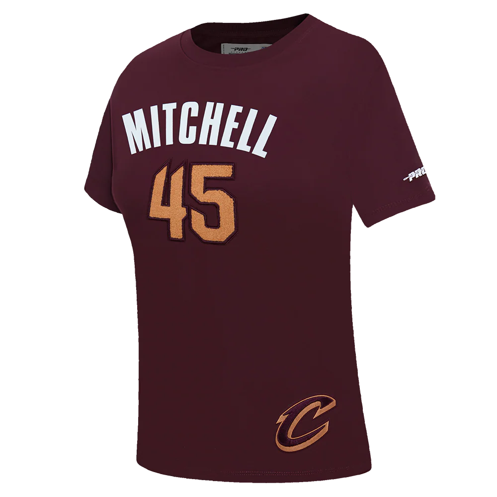 NBA CLEVELAND CAVALIERS DONOVAN MITCHELL #45 CLASSIC PNN WOMEN'S SJ SL (WINE) - Image 2