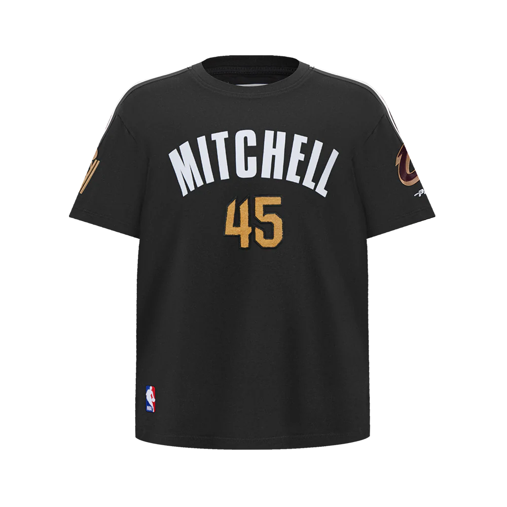 NBA CLEVELAND CAVALIERS DONOVAN MITCHELL #45 CLASSIC PNN BIG BOY'S SS T (BLACK)