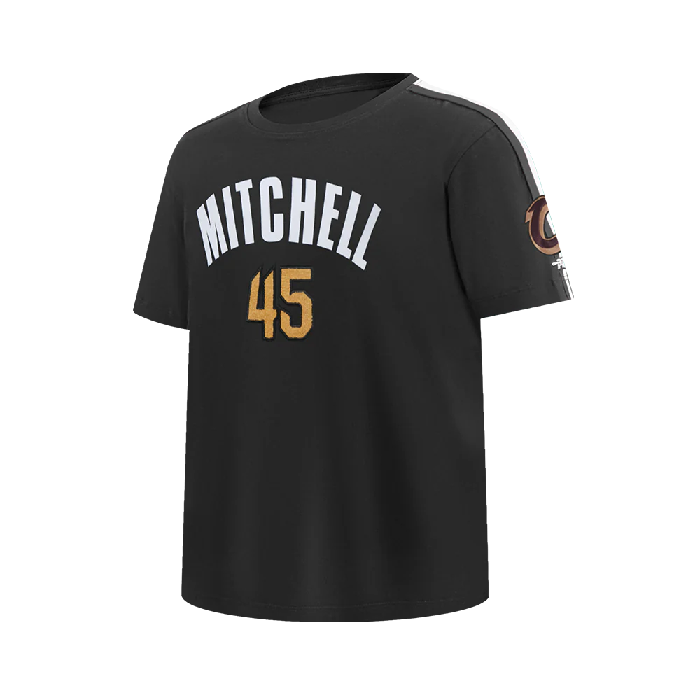 NBA CLEVELAND CAVALIERS DONOVAN MITCHELL #45 CLASSIC PNN BIG BOY'S SS T (BLACK) - Image 2