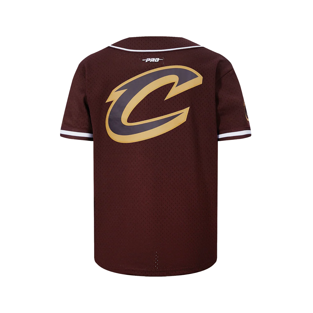 NBA CLEVELAND CAVALIERS DONOVAN MITCHELL #45 CLASSIC MESH PNN BIG BOY'S MESH BUTTON DOWN SHIRT (WINE) - Image 3