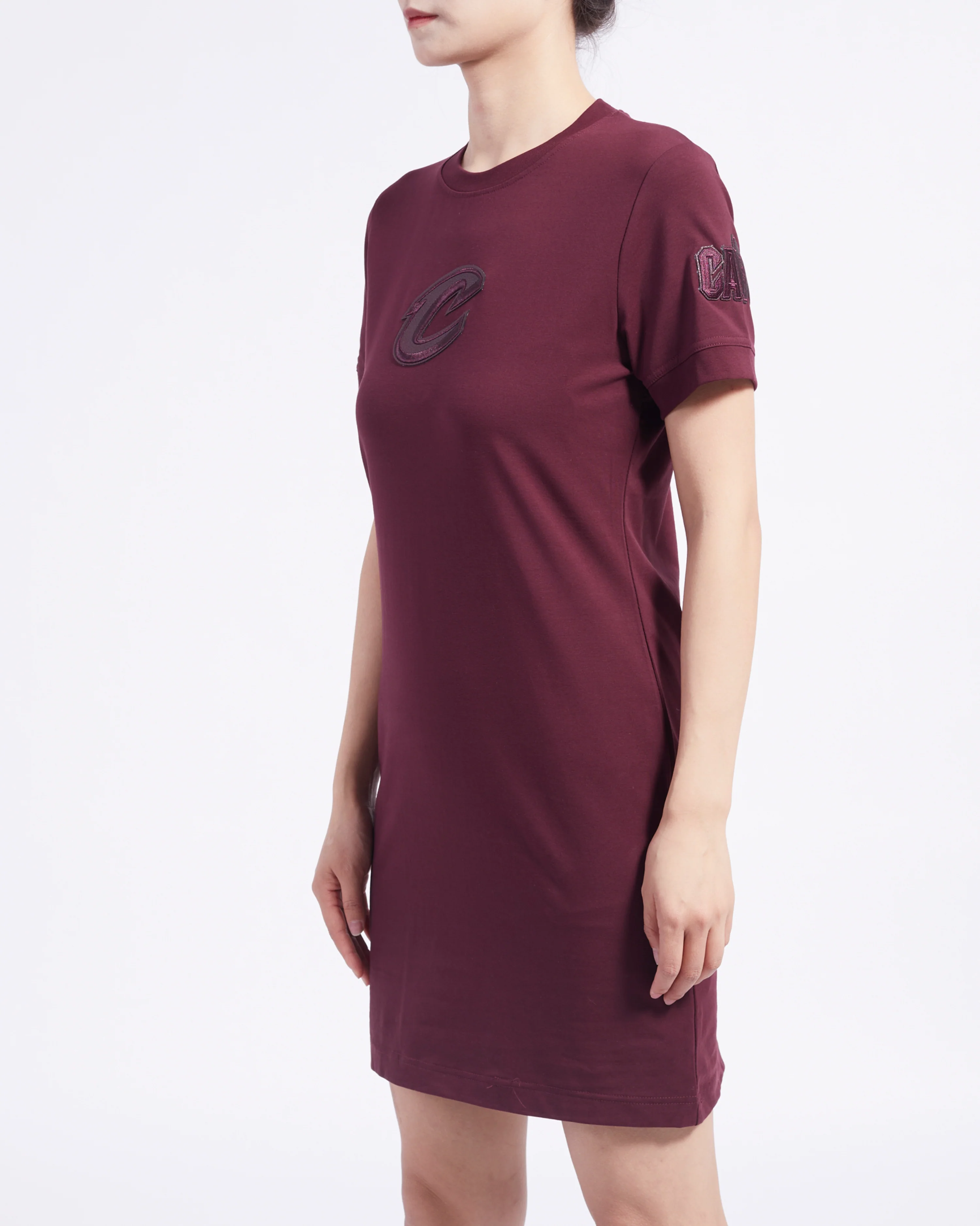 NBA CLEVELAND CAVALIERS TRIPLE TONAL BODYCON DRESS (WINE) - Image 3