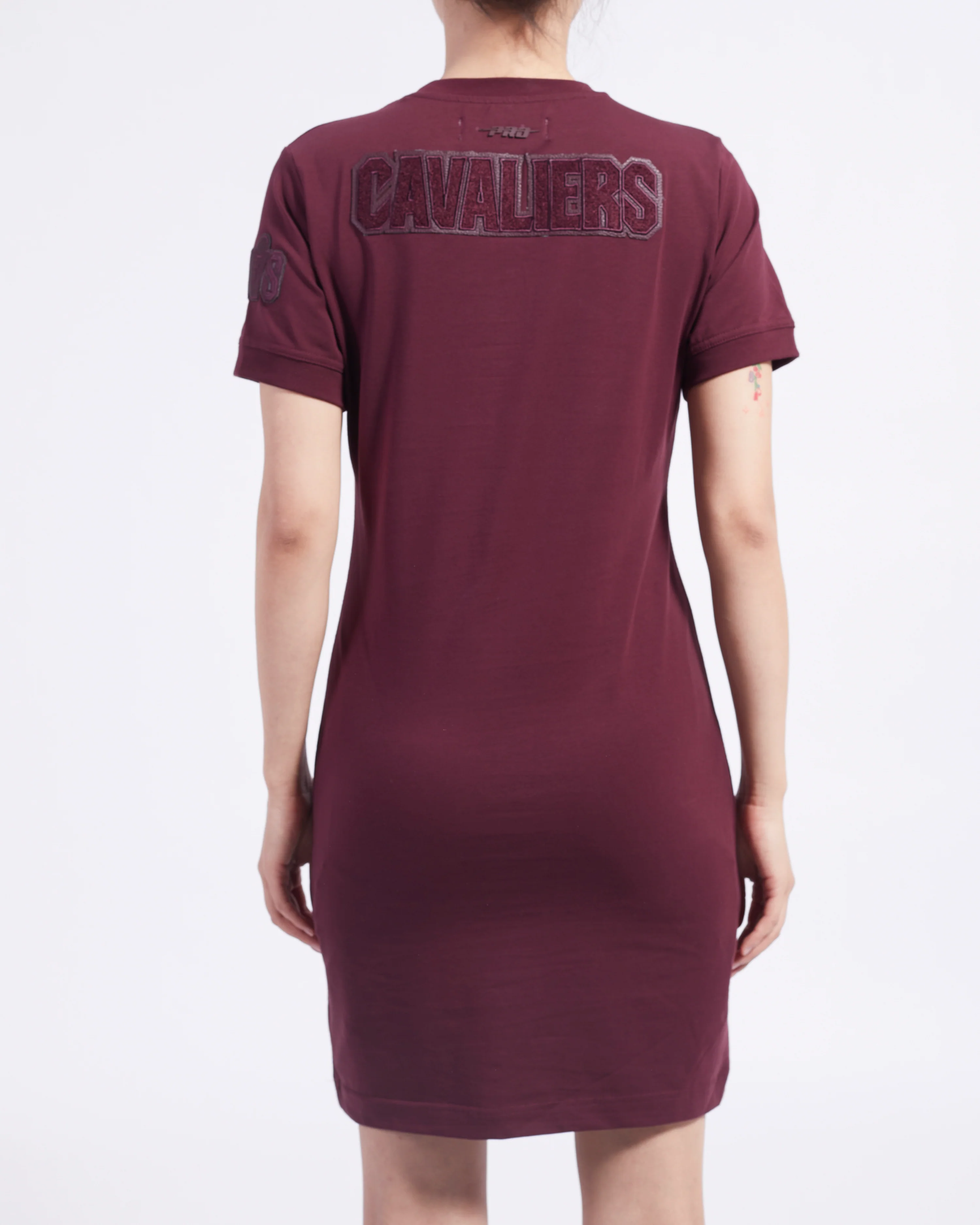 NBA CLEVELAND CAVALIERS TRIPLE TONAL BODYCON DRESS (WINE) - Image 4