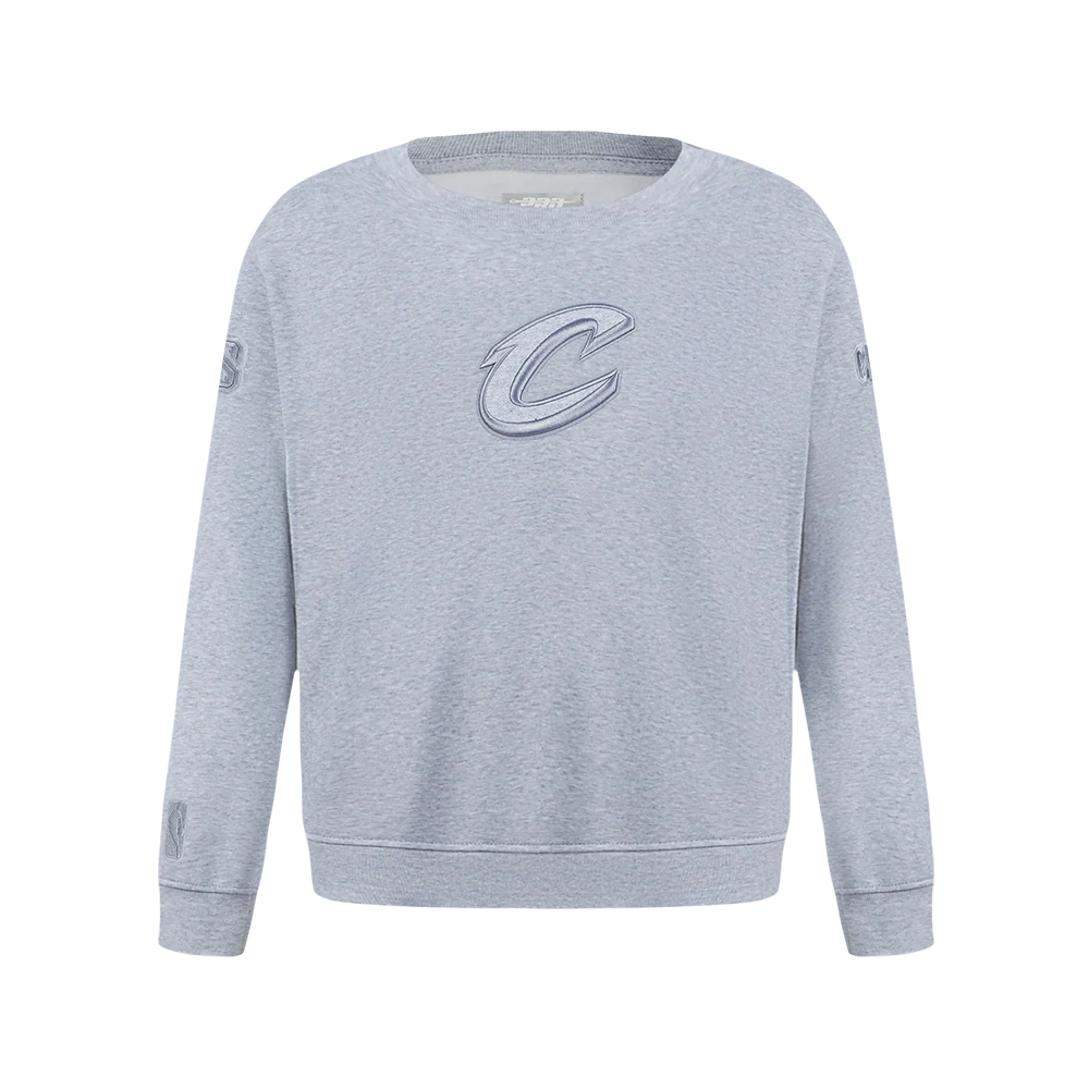 NBA CLEVELAND CAVALIERS NEUTRAL BIG BOYS FLC CREWNECK (DARK HEATHER GRAY)