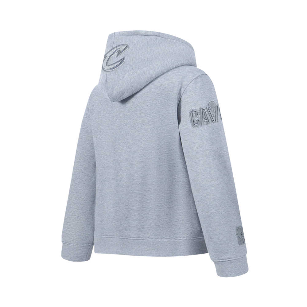NBA CLEVELAND CAVALIERS NEUTRAL BIG BOYS FLC PO HOODIE (DARK HEATHER GRAY) - Image 4