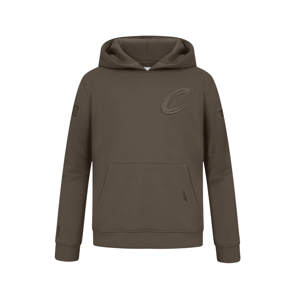 NBA CLEVELAND CAVALIERS NEUTRAL BIG BOYS FLC PO HOODIE (DARK TAUPE)