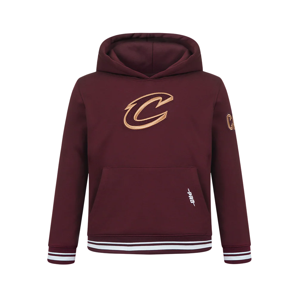 NBA CLEVELAND CAVALIERS RETRO CLASSIC BIG BOYS RIB FLEECE PULLOVER HOODIE (WINE)