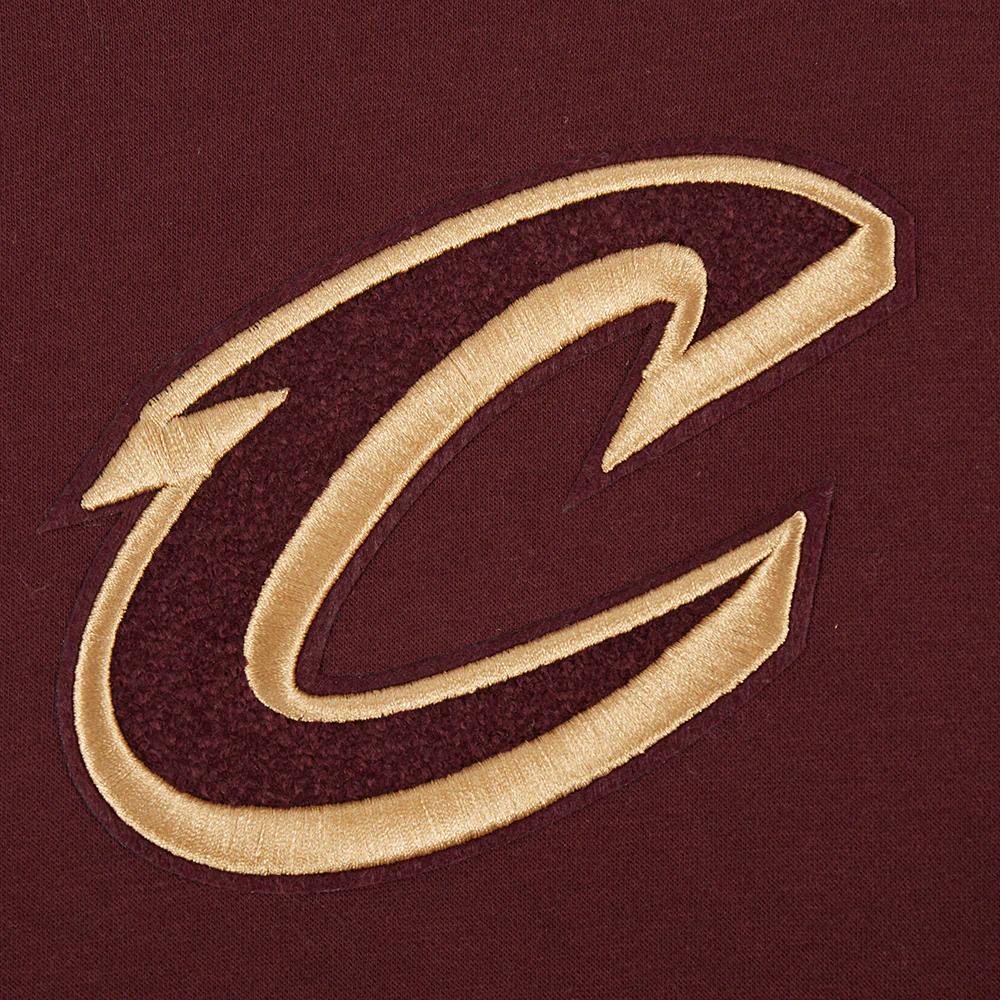 NBA CLEVELAND CAVALIERS RETRO CLASSIC BIG BOYS RIB FLEECE PULLOVER HOODIE (WINE) - Image 5