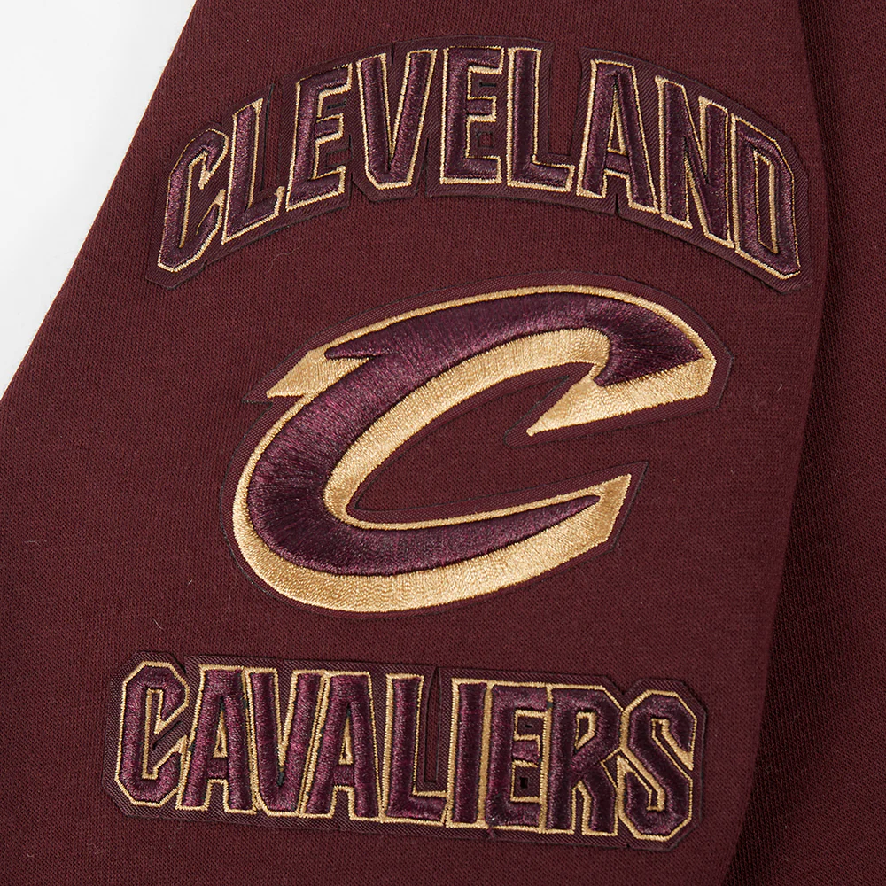 NBA CLEVELAND CAVALIERS RETRO CLASSIC BIG BOYS RIB FLEECE PULLOVER HOODIE (WINE) - Image 6