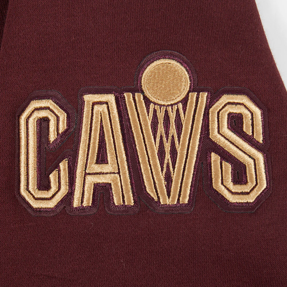 NBA CLEVELAND CAVALIERS RETRO CLASSIC BIG BOYS RIB FLEECE PULLOVER HOODIE (WINE) - Image 7