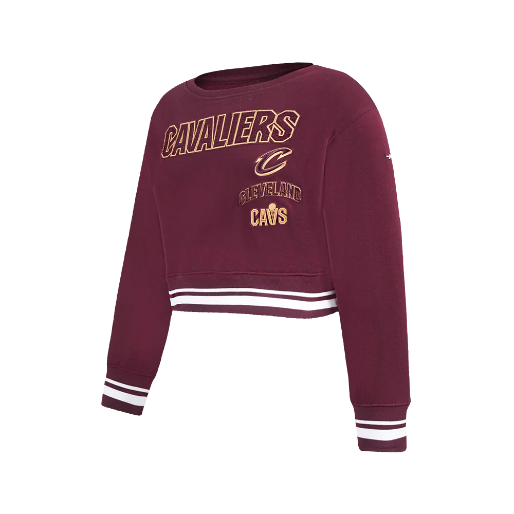 CLEVELAND CAVALIERS RETRO CLASSIC BIG GIRL'S RIB FLC CREWNECK (WINE) - Image 2
