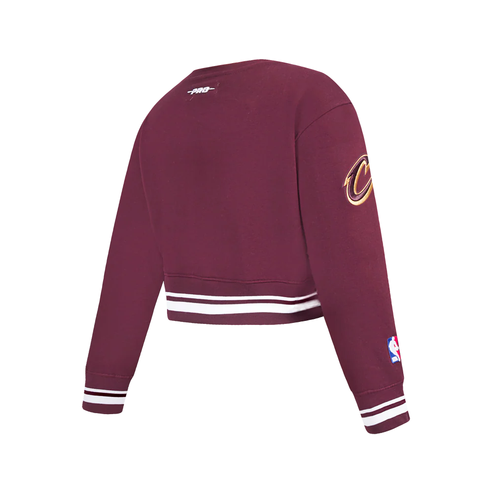 CLEVELAND CAVALIERS RETRO CLASSIC BIG GIRL'S RIB FLC CREWNECK (WINE) - Image 4