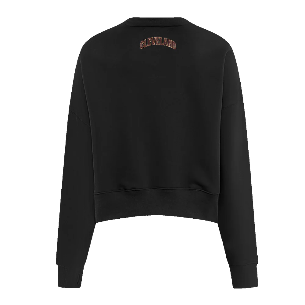 NBA CLEVELAND CAVALIERS CLASSIC WOMEN'S FLEECE CREWNECK (BLACK) - Image 5
