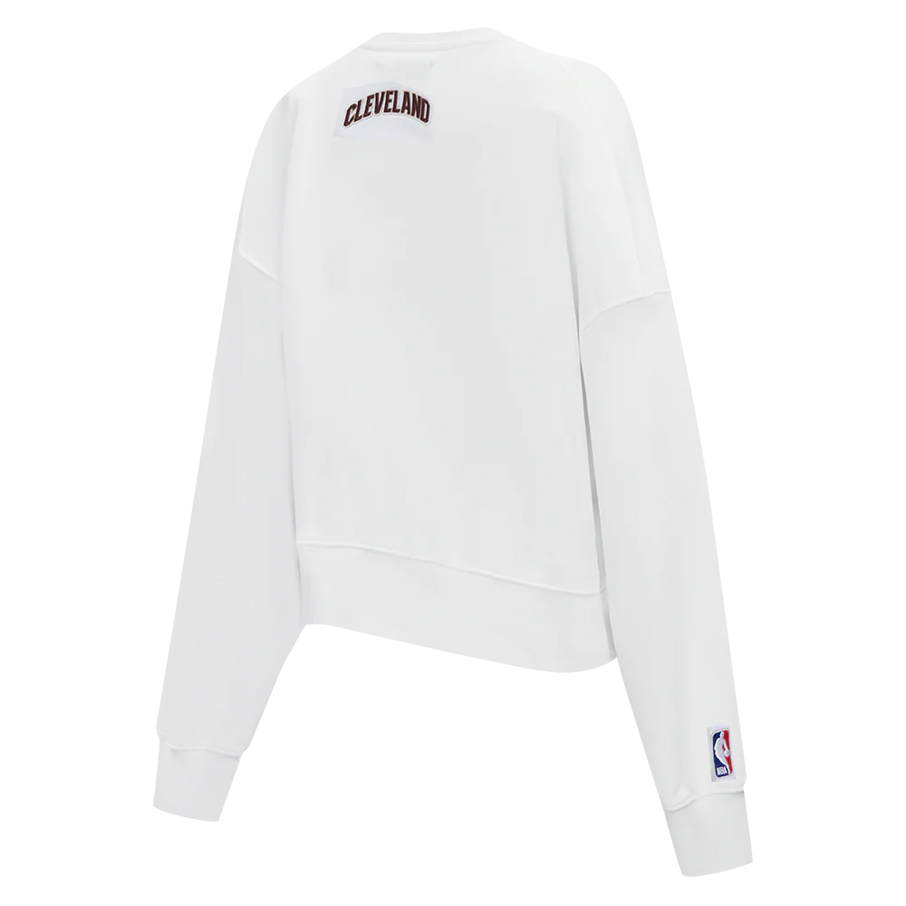 NBA CLEVELAND CAVALIERS CLASSIC WOMEN'S FLEECE CREWNECK (WHITE) - Image 4