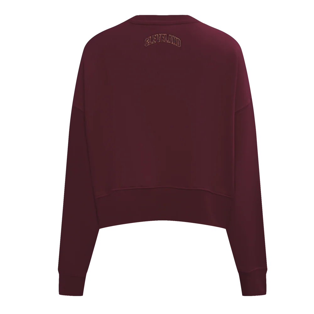 NBA CLEVELAND CAVALIERS CLASSIC WOMEN'S FLEECE CREWNECK (WINE) - Image 3