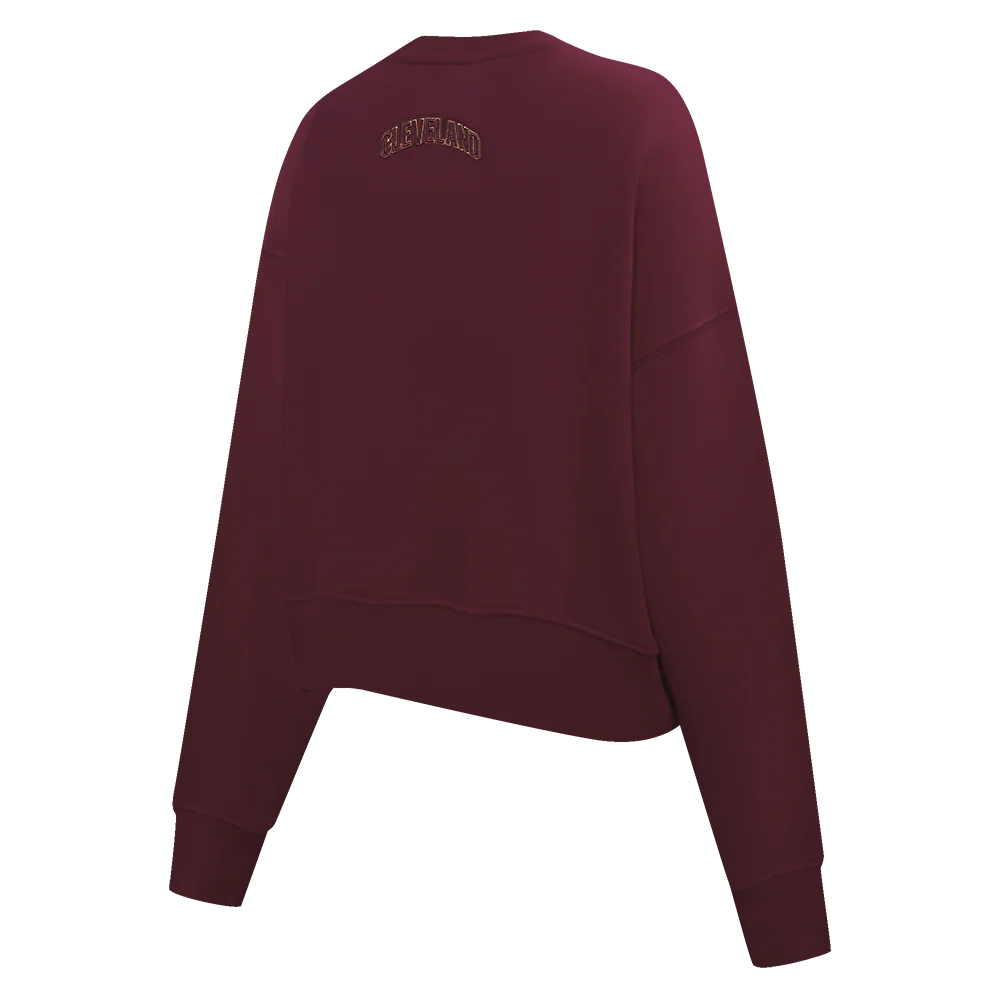 NBA CLEVELAND CAVALIERS CLASSIC WOMEN'S FLEECE CREWNECK (WINE) - Image 4
