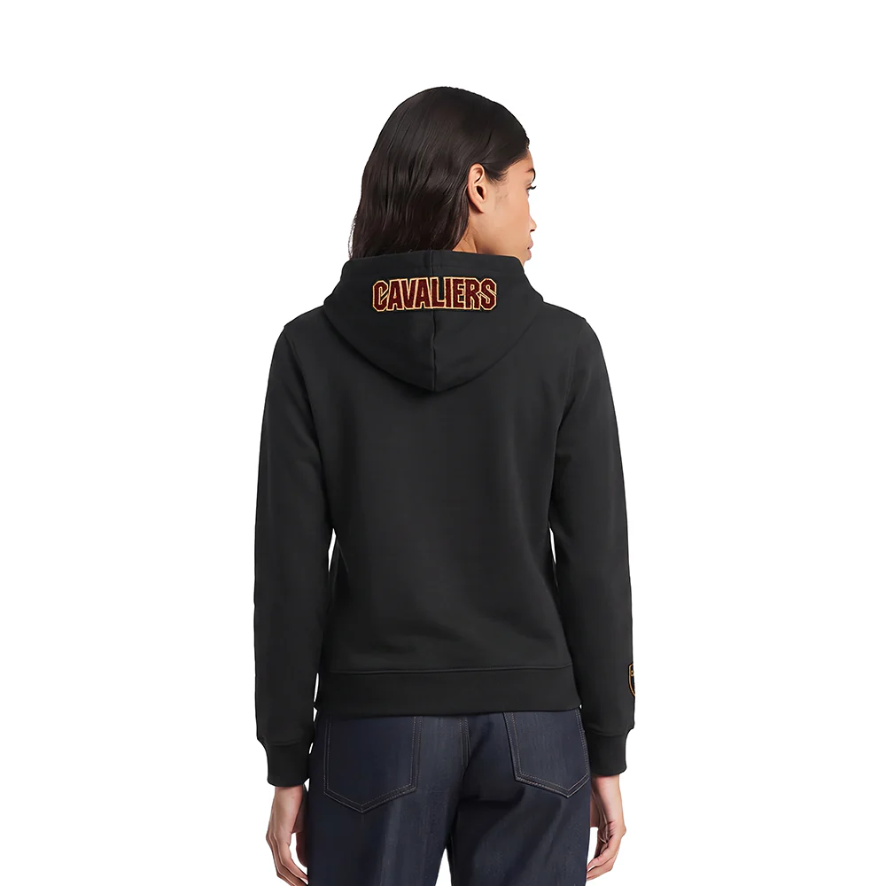 NBA CLEVELAND CAVALIERS CLASSIC WOMEN'S FLEECE PULLOVER HOODIE (BLACK) - Image 2