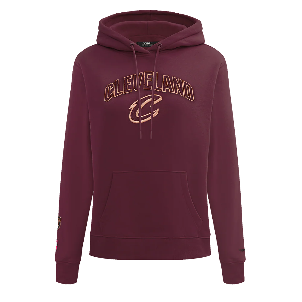 NBA CLEVELAND CAVALIERS CLASSIC WOMEN'S FLEECE PULLOVER HOODIE (WINE)