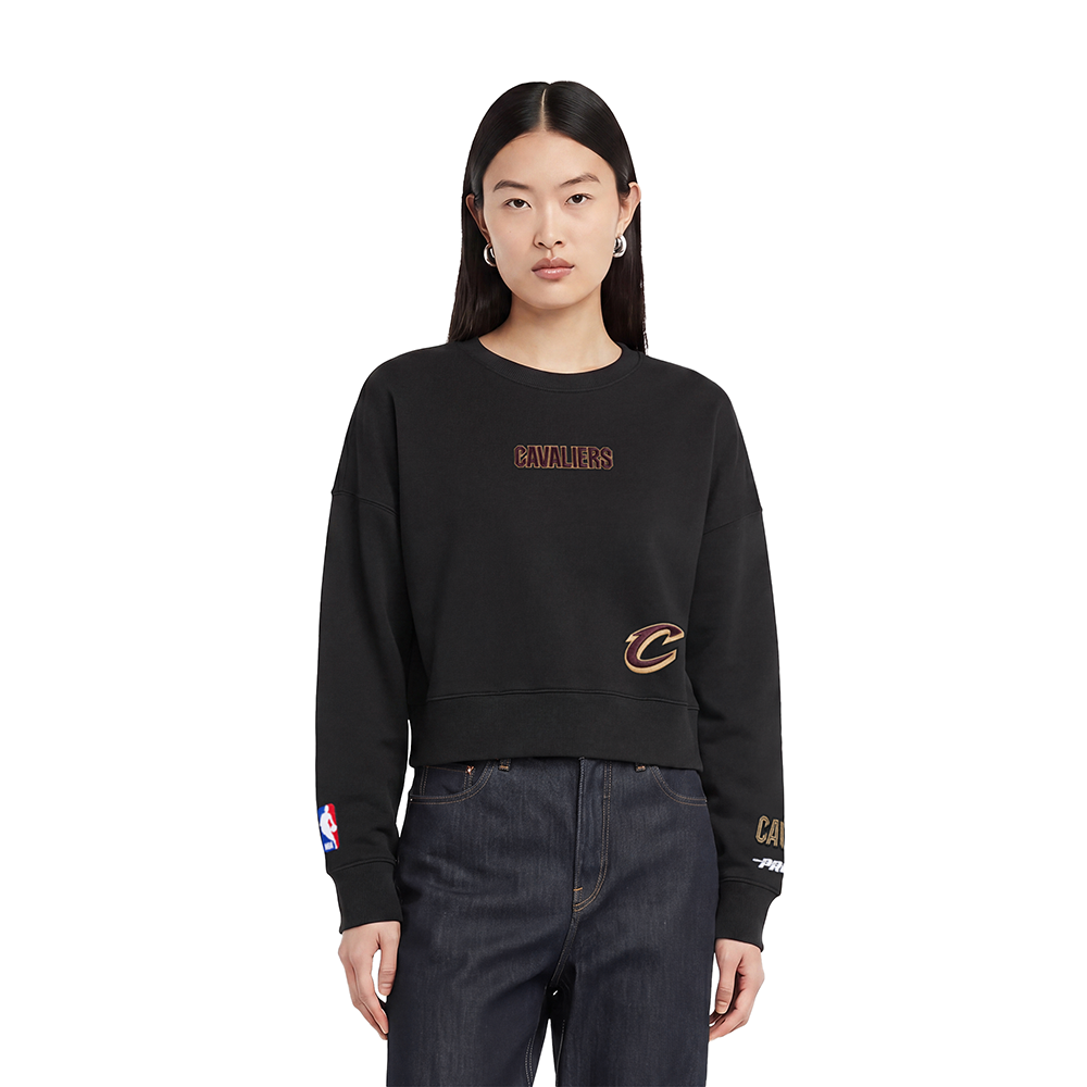 CLEVELAND CAVALIERS WINGSPAN WOMEN'S FLC CREWNECK (BLACK) - Image 2