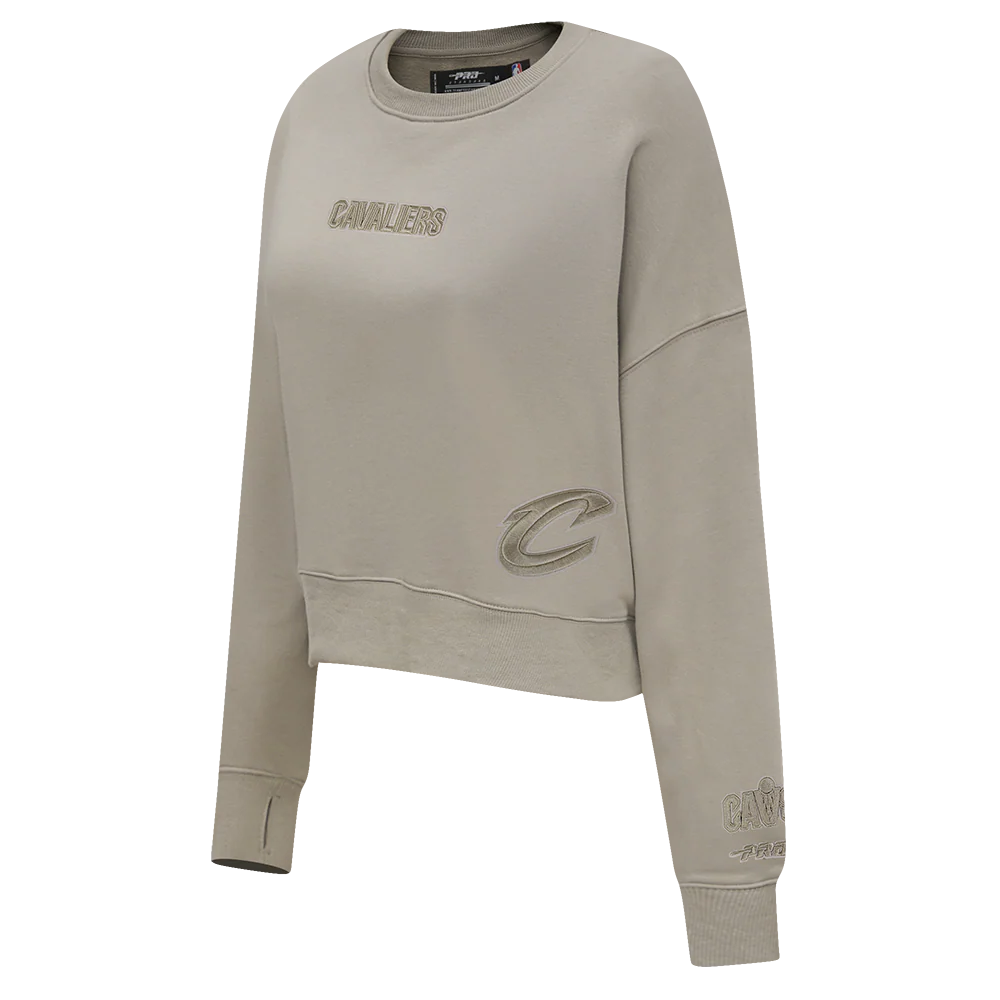 CLEVELAND CAVALIERS WINGSPAN WOMEN'S FLC CREWNECK (TAUPE) - Image 5