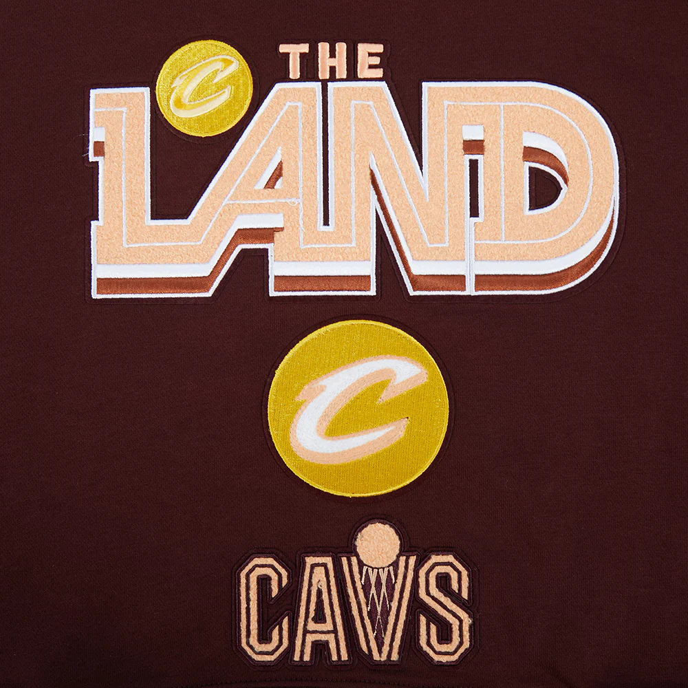 NBA CLEVELAND CAVALIERS CITY EDITION 25-26 WOMEN'S RIB FLC CROPPED PO HOODIE (WINE) - Image 6