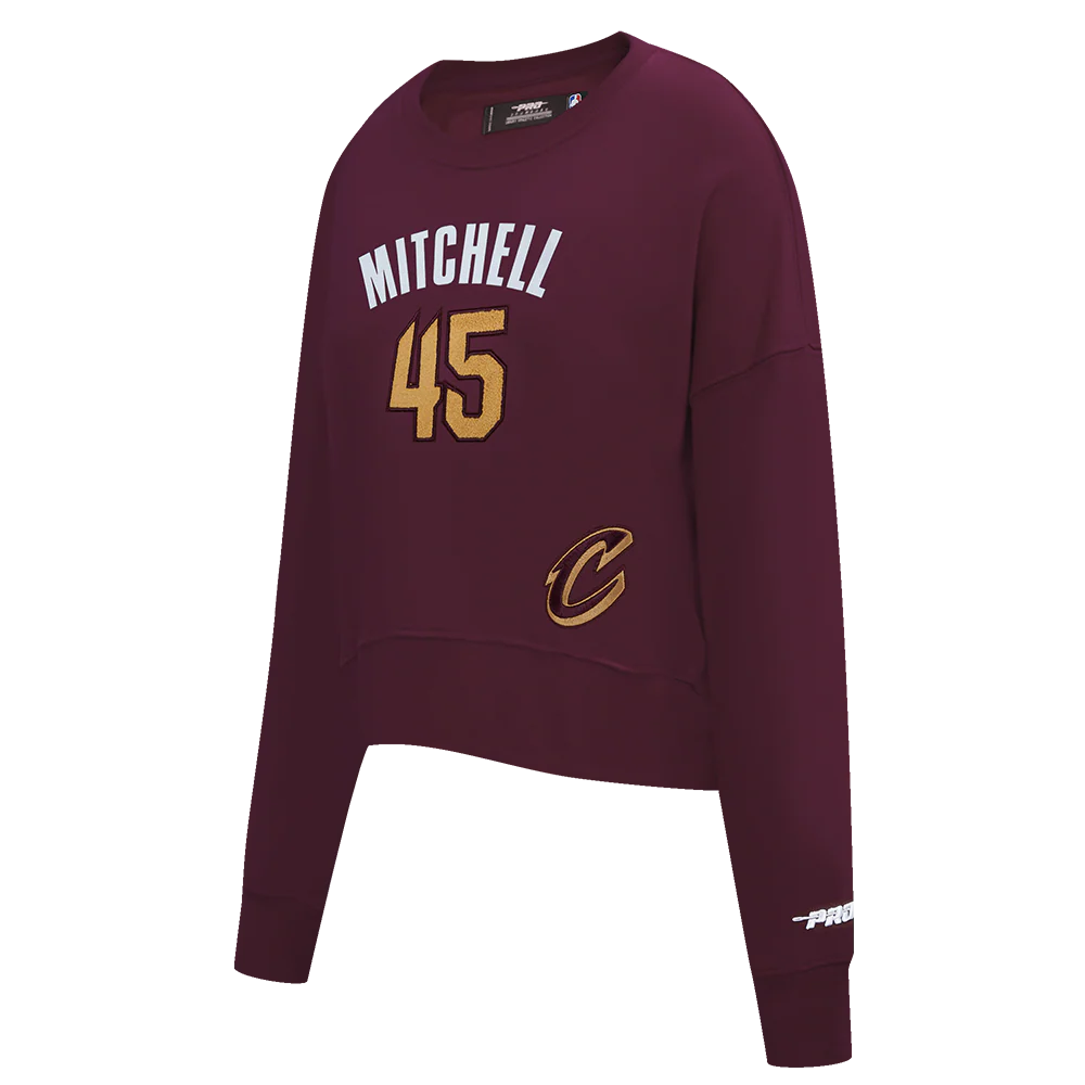 NBA CLEVELAND CAVALIERS DONOVAN MITCHELL #45 CLASSIC PNN WOMEN'S FLC C (WINE) - Image 2