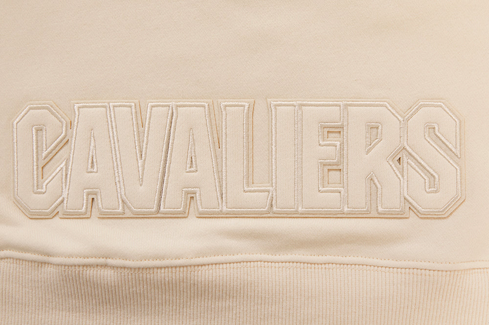 NBA CLEVELAND CAVALIERS NEUTRAL WOMEN'S CROPPED PULLOVER HOODIE (EGGSHELL) - Image 5