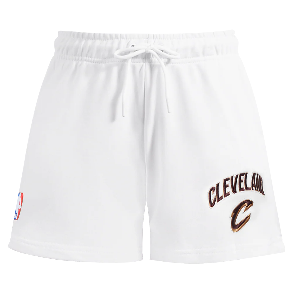 NBA CLEVELAND CAVALIERS CLASSIC WOMEN'S FLEECE SHORT (WHITE) - Image 2