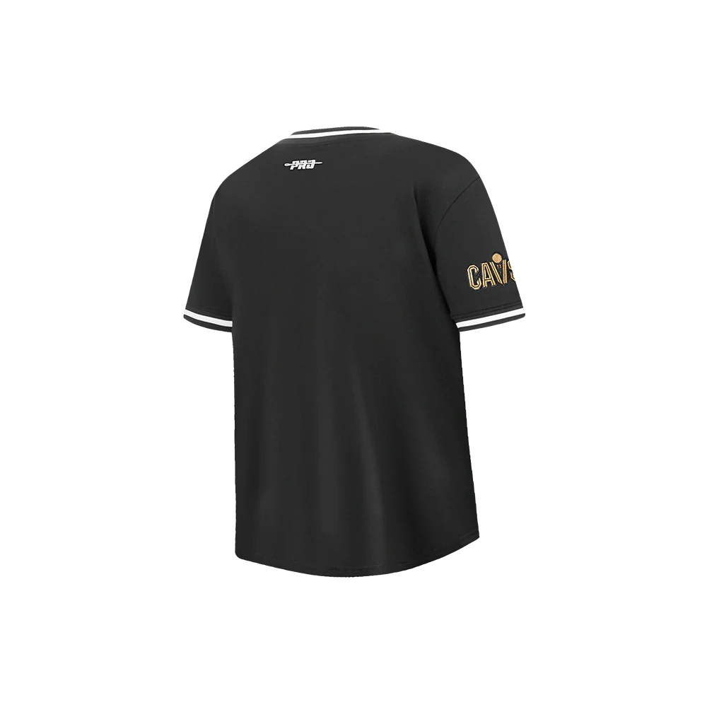 NBA CLEVELAND CAVALIERS CLASSIC LITTLE BOYS SHORT SLEEVE STRIPED RIB TEE (BLACK) - Image 4