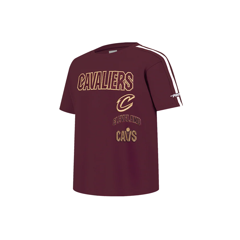 NBA CLEVELAND CAVALIERS RETRO CLASSIC LITTLE BOYS SHORT SLEEVE TAPING TEE (WINE) - Image 2