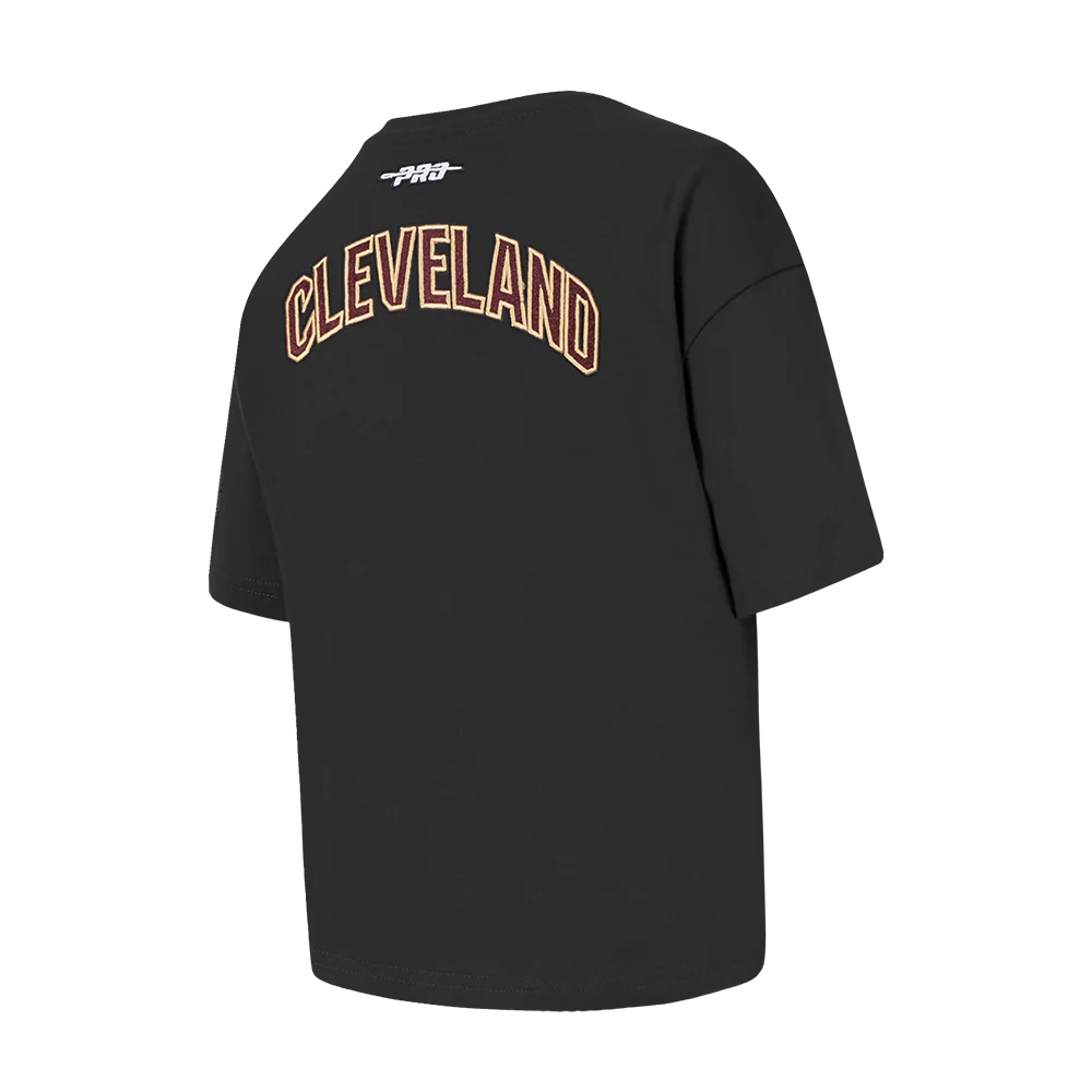 NBA CLEVELAND CAVALIERS CLASSIC LITTLE GIRLS SHORT SLEEVE BOXY TEE (BLACK) - Image 4