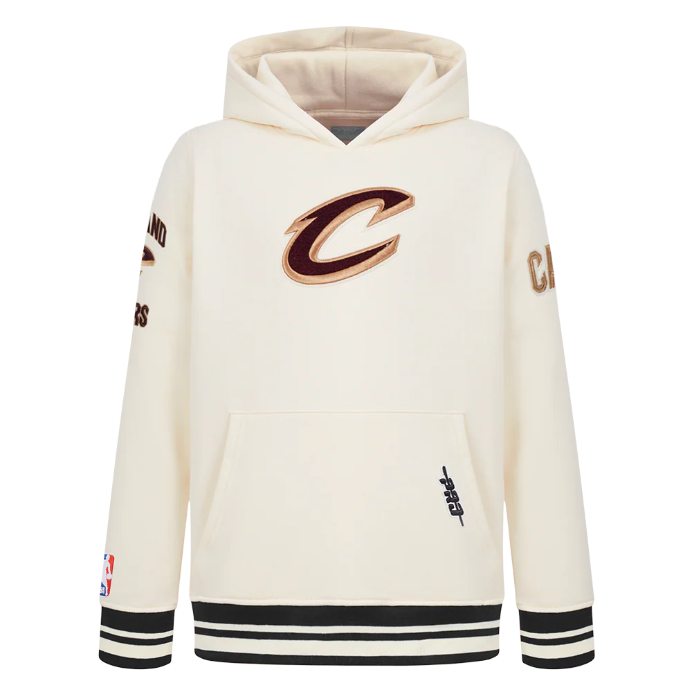 NBA CLEVELAND CAVALIERS RETRO CLASSIC TODDLER BOYS RIB FLEECE PULLOVER HOODIE (WINE)