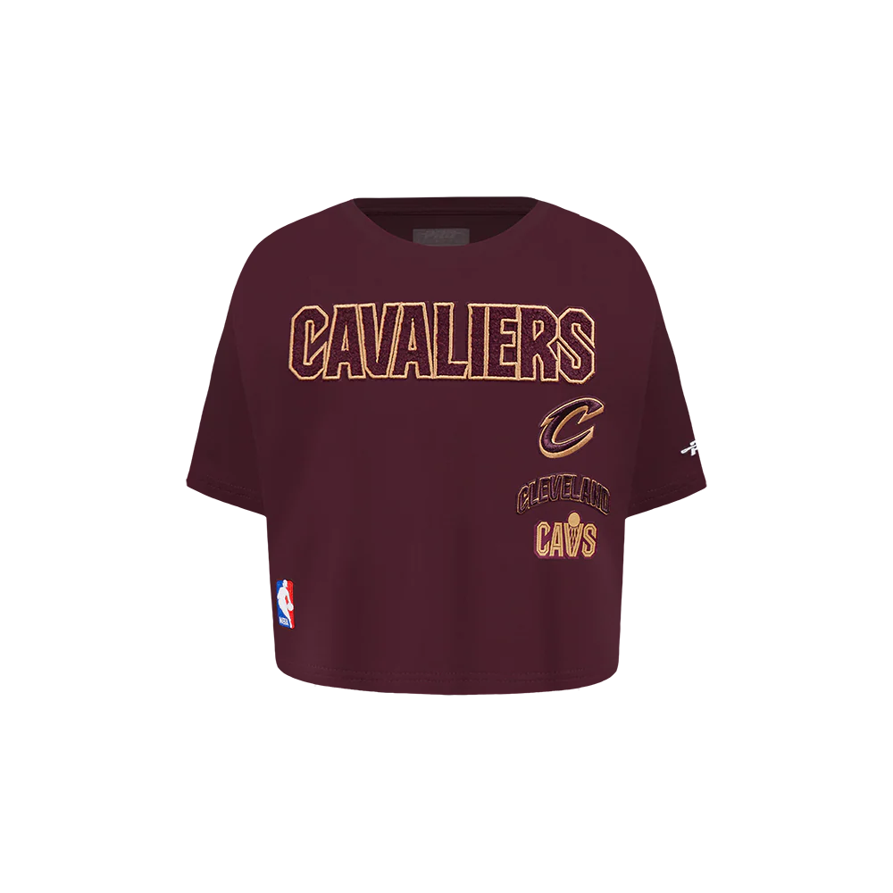 NBA CLEVELAND CAVALIERS RETRO CLASSIC TODDLER GIRLS SHORT SLEEVE BOXY TEE (WINE)