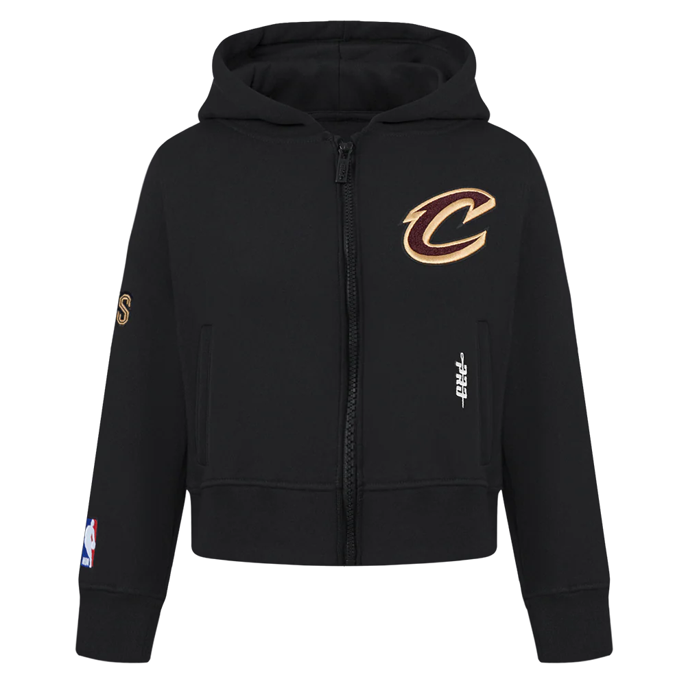 NBA CLEVELAND CAVALIERS CLASSIC TODDLER GIRLS FLEECE FULL ZIP HOODIE  (BLACK)
