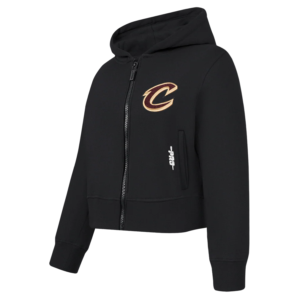 NBA CLEVELAND CAVALIERS CLASSIC TODDLER GIRLS FLEECE FULL ZIP HOODIE  (BLACK) - Image 2