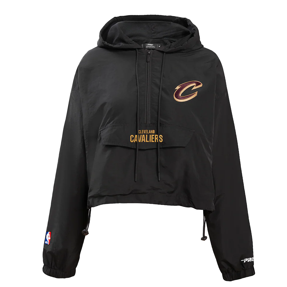 NBA CLEVELAND CAVALIERS CLASSIC WIND WOVEN WOMEN'S 1/2 JACKET (BLACK)