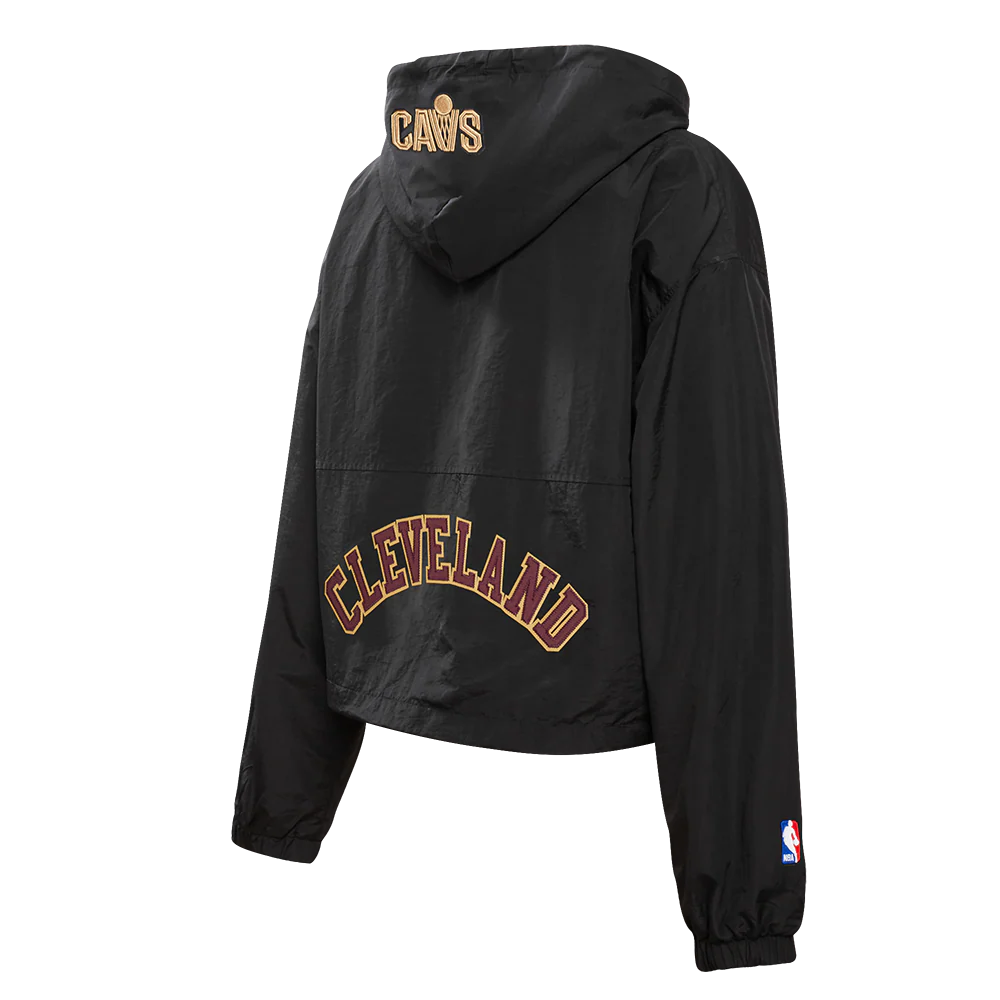 NBA CLEVELAND CAVALIERS CLASSIC WIND WOVEN WOMEN'S 1/2 JACKET (BLACK) - Image 4