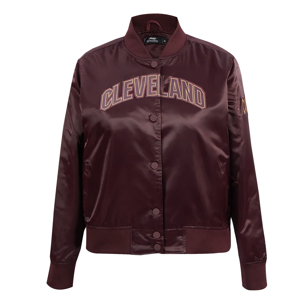NBA CLEVELAND CAVALIERS CLASSIC WOMEN'S SATIN JACKET (WINE)