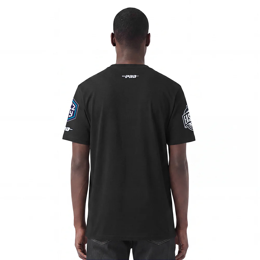 NBA CHARLOTTE HORNETS LETTERMAN MEN'S S/S TEE (BLACK) - Image 2