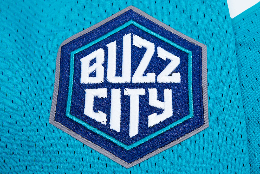 NBA CHARLOTTE HORNETS LAMELO BALL #1 MEN'S MESH BUTTON DOWN SHIRT (TEAL) - Image 6